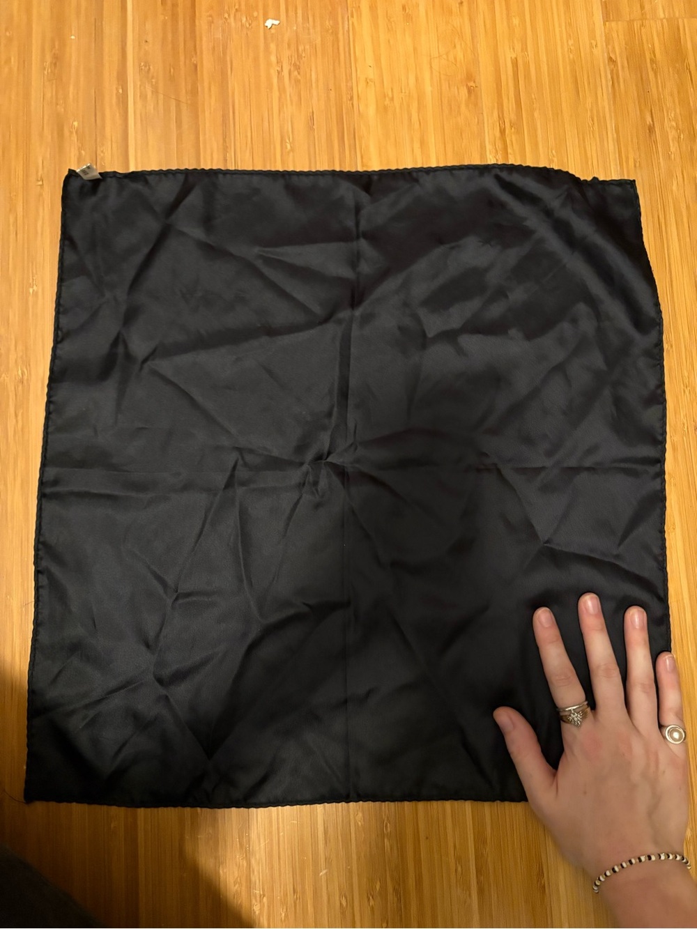 Black square silk scarf made in Italy